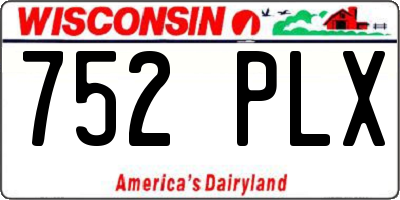 WI license plate 752PLX