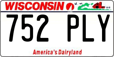 WI license plate 752PLY