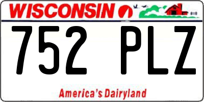 WI license plate 752PLZ