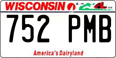 WI license plate 752PMB
