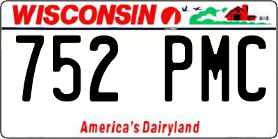WI license plate 752PMC