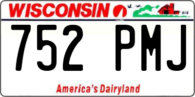 WI license plate 752PMJ