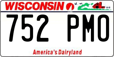 WI license plate 752PMO