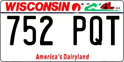 WI license plate 752PQT