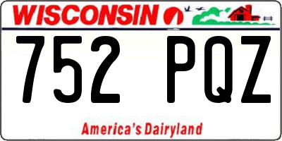 WI license plate 752PQZ