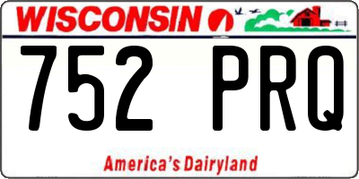 WI license plate 752PRQ
