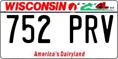 WI license plate 752PRV
