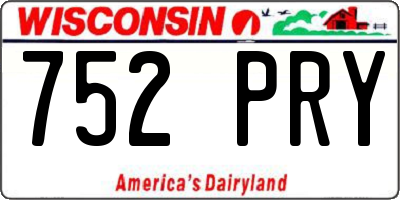 WI license plate 752PRY