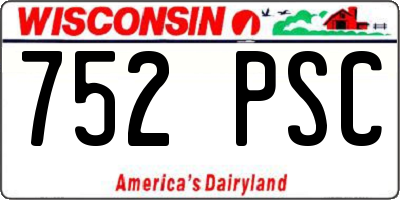 WI license plate 752PSC