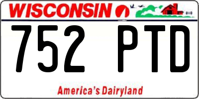 WI license plate 752PTD