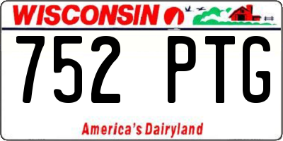 WI license plate 752PTG