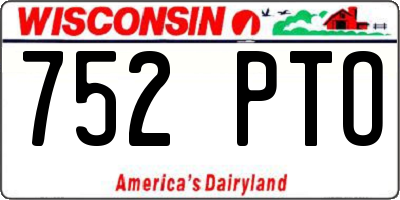 WI license plate 752PTO