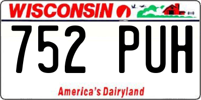 WI license plate 752PUH