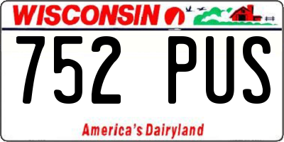 WI license plate 752PUS