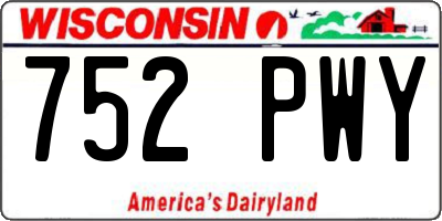 WI license plate 752PWY