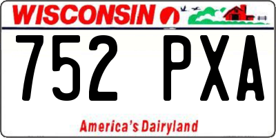 WI license plate 752PXA