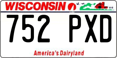 WI license plate 752PXD