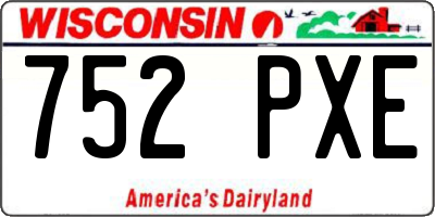 WI license plate 752PXE