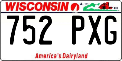 WI license plate 752PXG