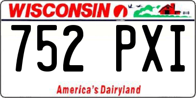 WI license plate 752PXI