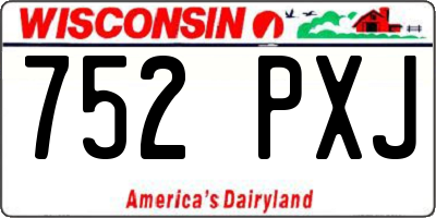 WI license plate 752PXJ