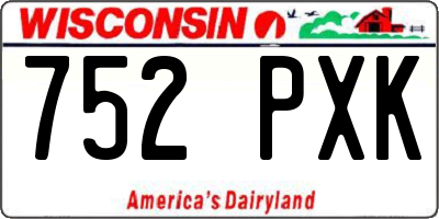 WI license plate 752PXK