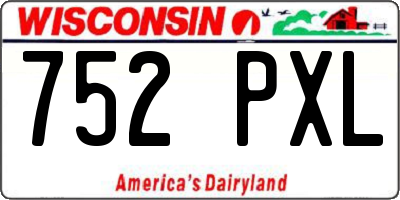 WI license plate 752PXL