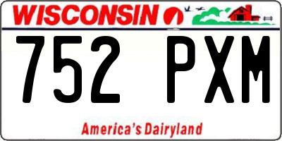 WI license plate 752PXM
