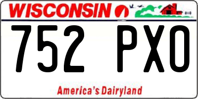WI license plate 752PXO