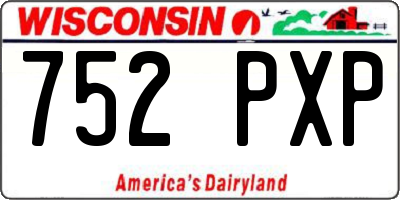 WI license plate 752PXP