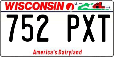 WI license plate 752PXT