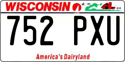 WI license plate 752PXU