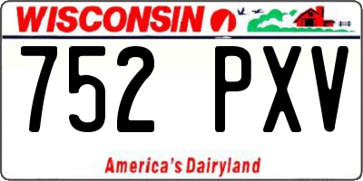 WI license plate 752PXV