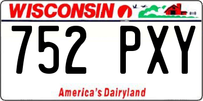 WI license plate 752PXY