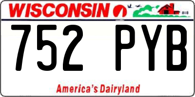 WI license plate 752PYB