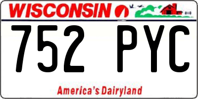WI license plate 752PYC