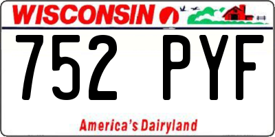 WI license plate 752PYF