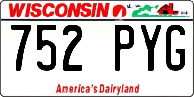 WI license plate 752PYG