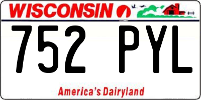 WI license plate 752PYL