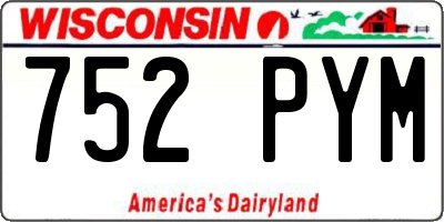 WI license plate 752PYM