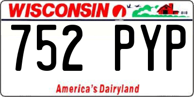 WI license plate 752PYP