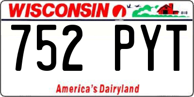 WI license plate 752PYT