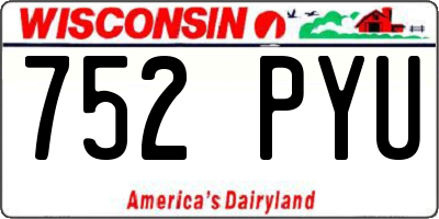 WI license plate 752PYU
