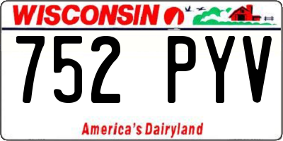 WI license plate 752PYV