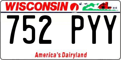 WI license plate 752PYY