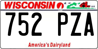 WI license plate 752PZA