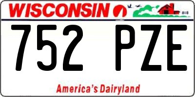 WI license plate 752PZE