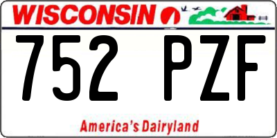 WI license plate 752PZF