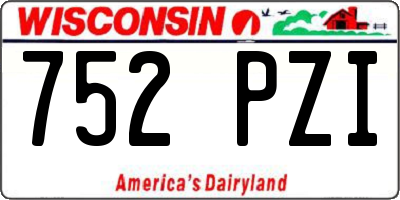 WI license plate 752PZI