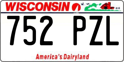 WI license plate 752PZL